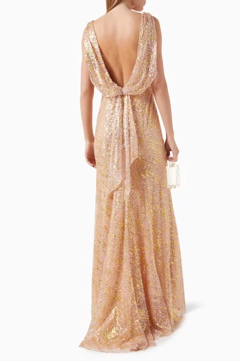 Sequin-embellished Trumpet Gown
