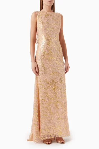 Sequin-embellished Trumpet Gown