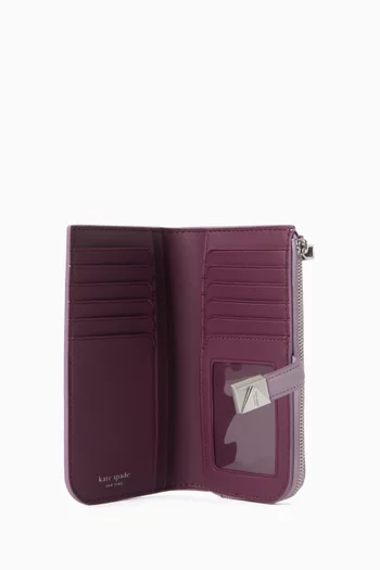 Deco Zip Slim Wallet in Leather