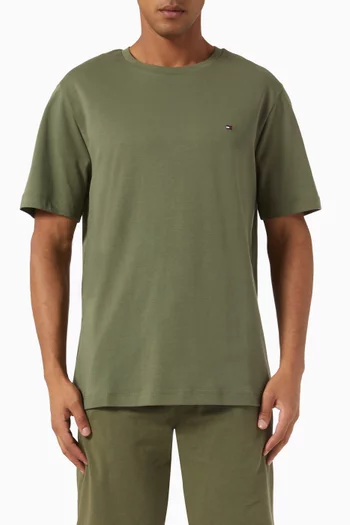 Flag Embroidery T-shirt in Cotton