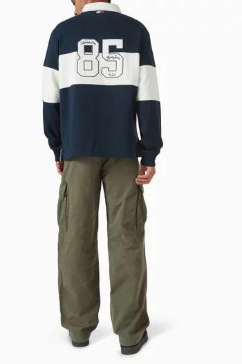 Colourblock Rugby Polo Shirt in Cotton