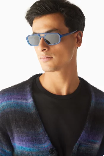 Irregular Rectangle Sunglasses in Acetate