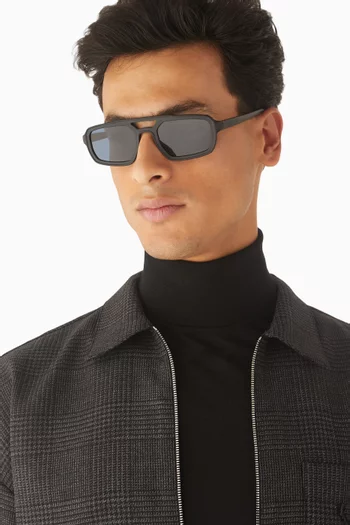 Irregular Rectangle Sunglasses in Acetate