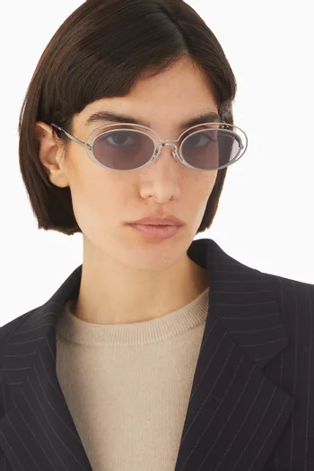 Oval Sunglasses in Metal