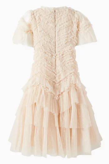 Elia Ruffled Flared Dress in Tulle