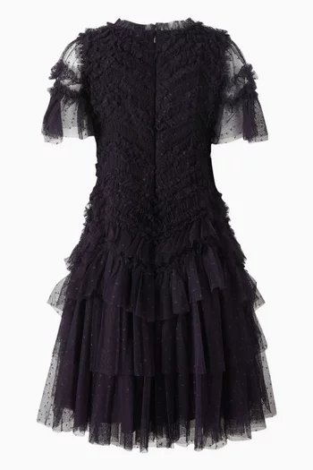 Elia Ruffled Flared Dress in Tulle