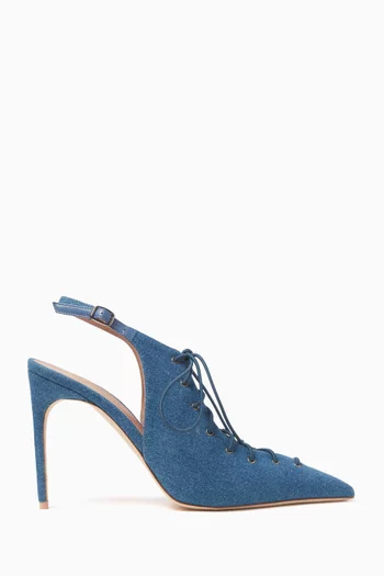 Alia 90 Pumps in Denim