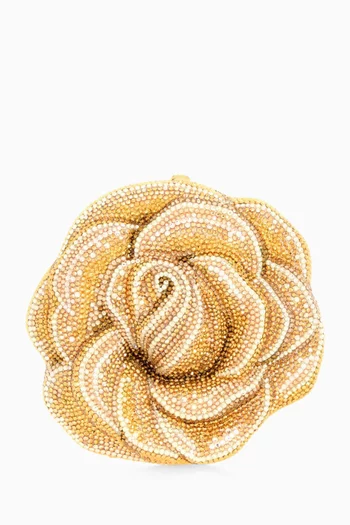 Rose Golden Crystal-embellished Clutch Bag