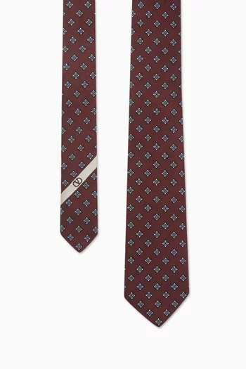Valentie Micro-check Tie in Silk Jacquard