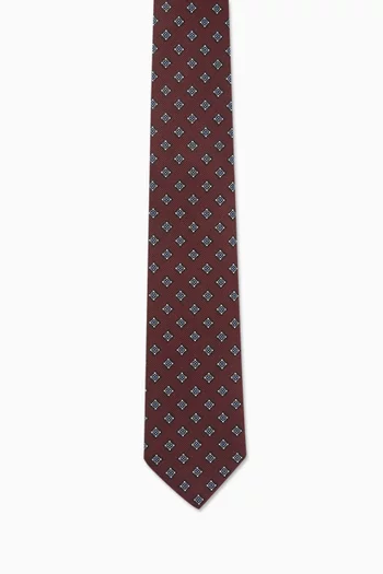 Valentie Micro-check Tie in Silk Jacquard