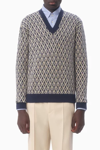 سترة بنقشة توت لا في جاكار صوف بكر