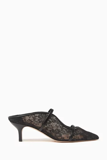 Maureen 45 Mules in Lace & Nappa