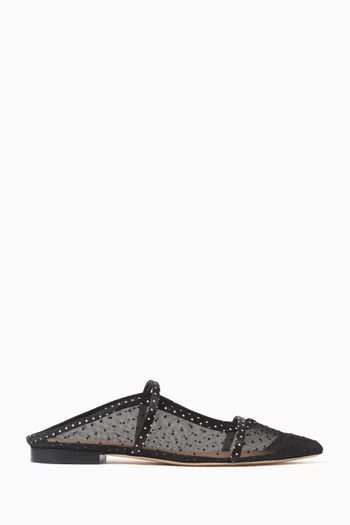 Maureen Polka-dot Mules in Mesh & Satin