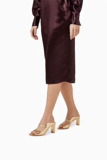 Norah 70 Mule Sandals in Metallic Nappa Leather