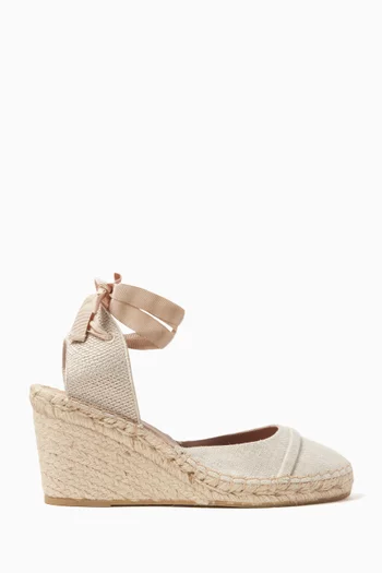 Selen 70 Espadrille Wedges in Linen