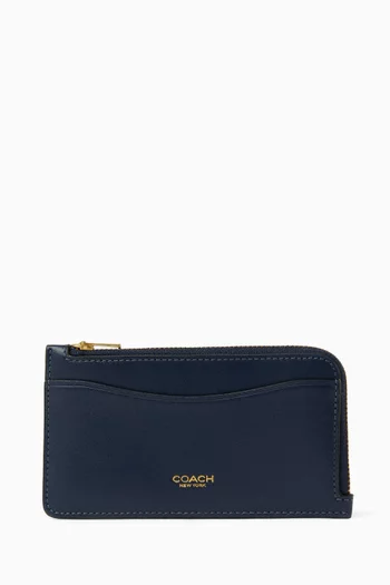 New York Zip Card Case in Leather