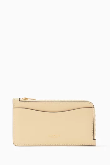 New York Zip Card Case in Leather