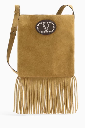 Nellcôte Fringe Shoulder Bag in Suede