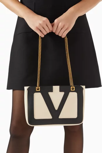 Small Viva Superstar Shopping Tote Bag in Leather