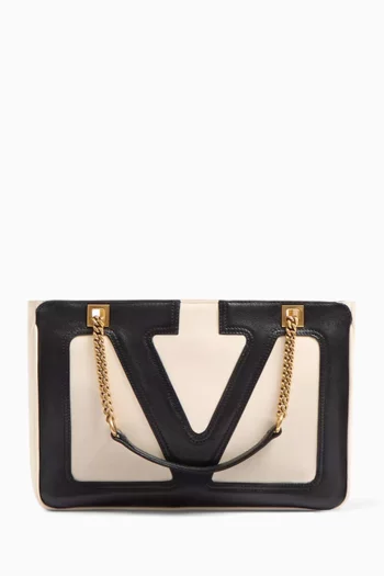 Small Viva Superstar Shopping Tote Bag in Leather