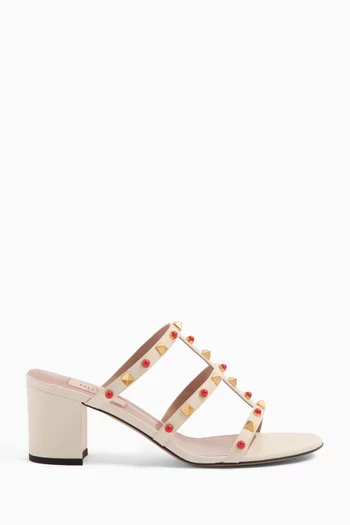 Rockstud 60 Slide Sandals in Calfskin