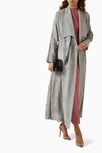 Embroidered Abaya in Silk Jacquard