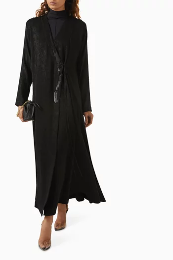 Front-tie Abaya in Silk Jacquard