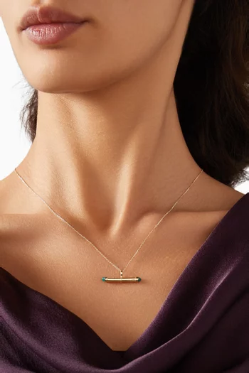Barbell Toggle Necklace in 14kt Gold