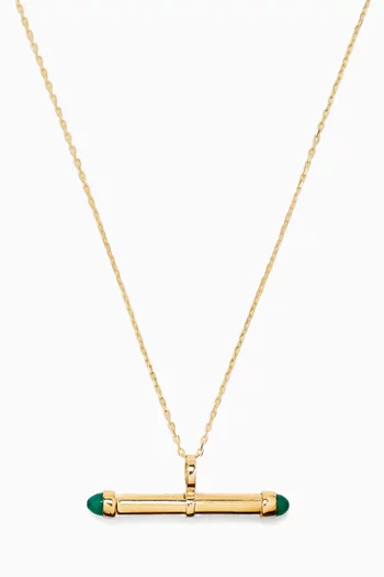 Barbell Toggle Necklace in 14kt Gold