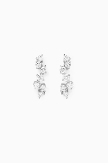 Diamond Stud Earrings in 18kt White Gold