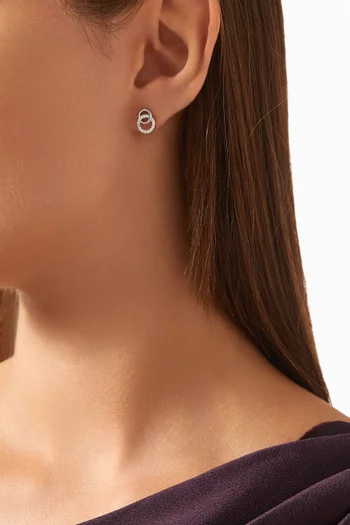 Interlocked Circles Diamond Stud Earrings in 18kt Gold: