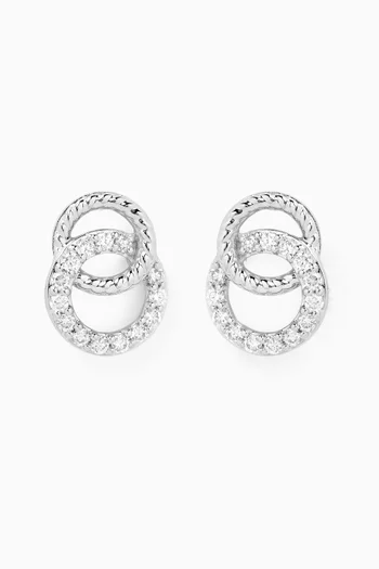 Interlocked Circles Diamond Stud Earrings in 18kt Gold: