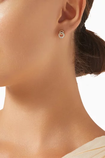 Interlocked Circles Diamond Stud Earrings in 18kt Yellow Gold
