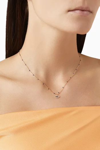 Evil Eye Pendant Necklace in Gold-plated Brass