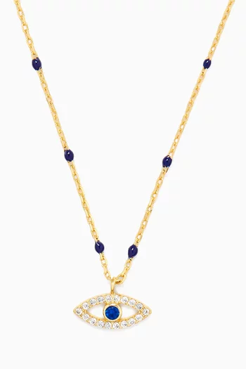 Evil Eye Pendant Necklace in Gold-plated Brass
