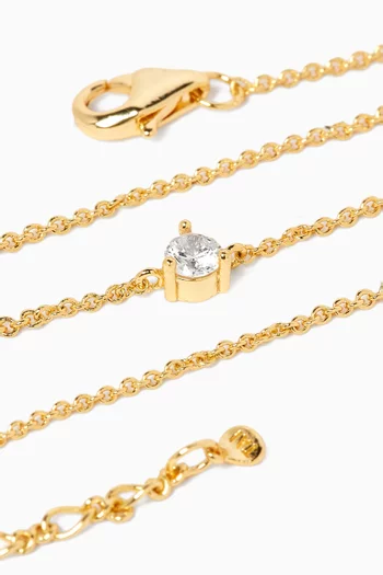 Cubic Zirconia Chain Bracelet in Gold-plated Brass