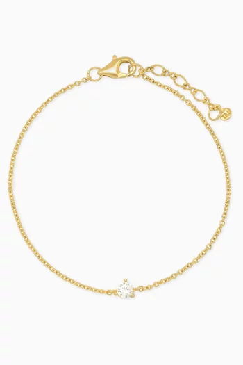 Cubic Zirconia Chain Bracelet in Gold-plated Brass