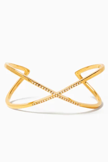 Open Cuff Bracelet in Gold-plated Brass