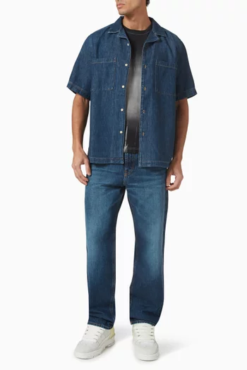 D-Parashort Bowling Shirt in Cotton-denim