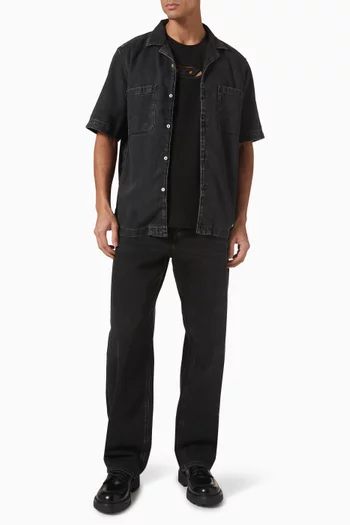 D-Parashort Bowling Shirt in Cotton-denim