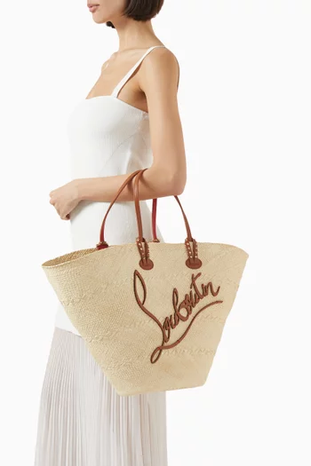 Large Cabata Basket Tote Bag in Raffia