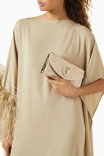 Loubi54 Clutch Bag in Metallic Leather