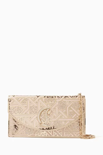 Loubi54 Clutch Bag in Metallic Leather