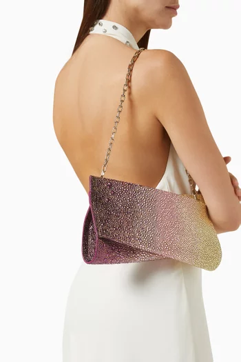 Small Loubitwist Embellished Clutch Bag in Suede