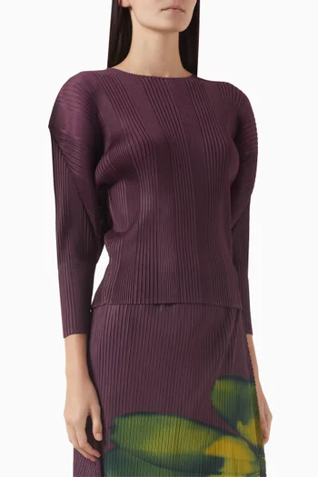 Boatneck Batwing Plisse Top