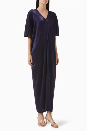 Double V-Neck Plisse Kaftan