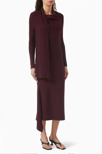 Cowl-neck Maxi Dress in Ribbed-knit