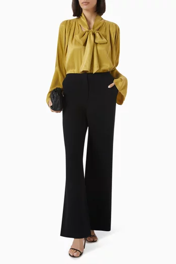 Tie-neck Blouse in Cupro Blend
