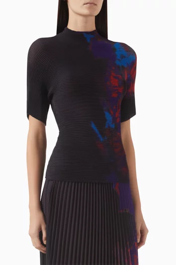 Printed Plisse Top