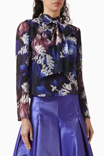 Printed Scarf Blouse
